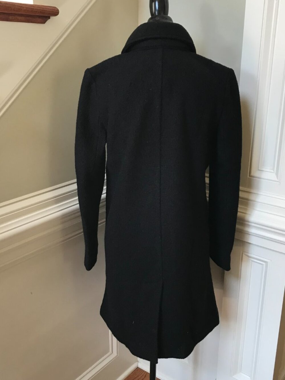 NWT JCREW Car Pea Coat Jacket Womens 10 Black Italian Boiled Wool CM730 ALine NE - Picture 10 of 12